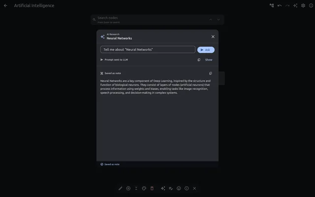 Ask the AI to research a node