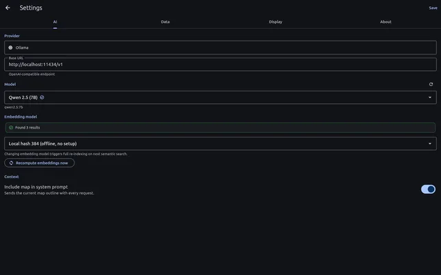 Point it at Ollama, LM Studio or any OpenAI-compatible endpoint